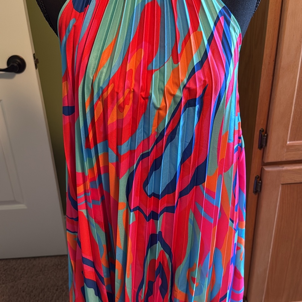 Vibrant Multicolor Halter Dress